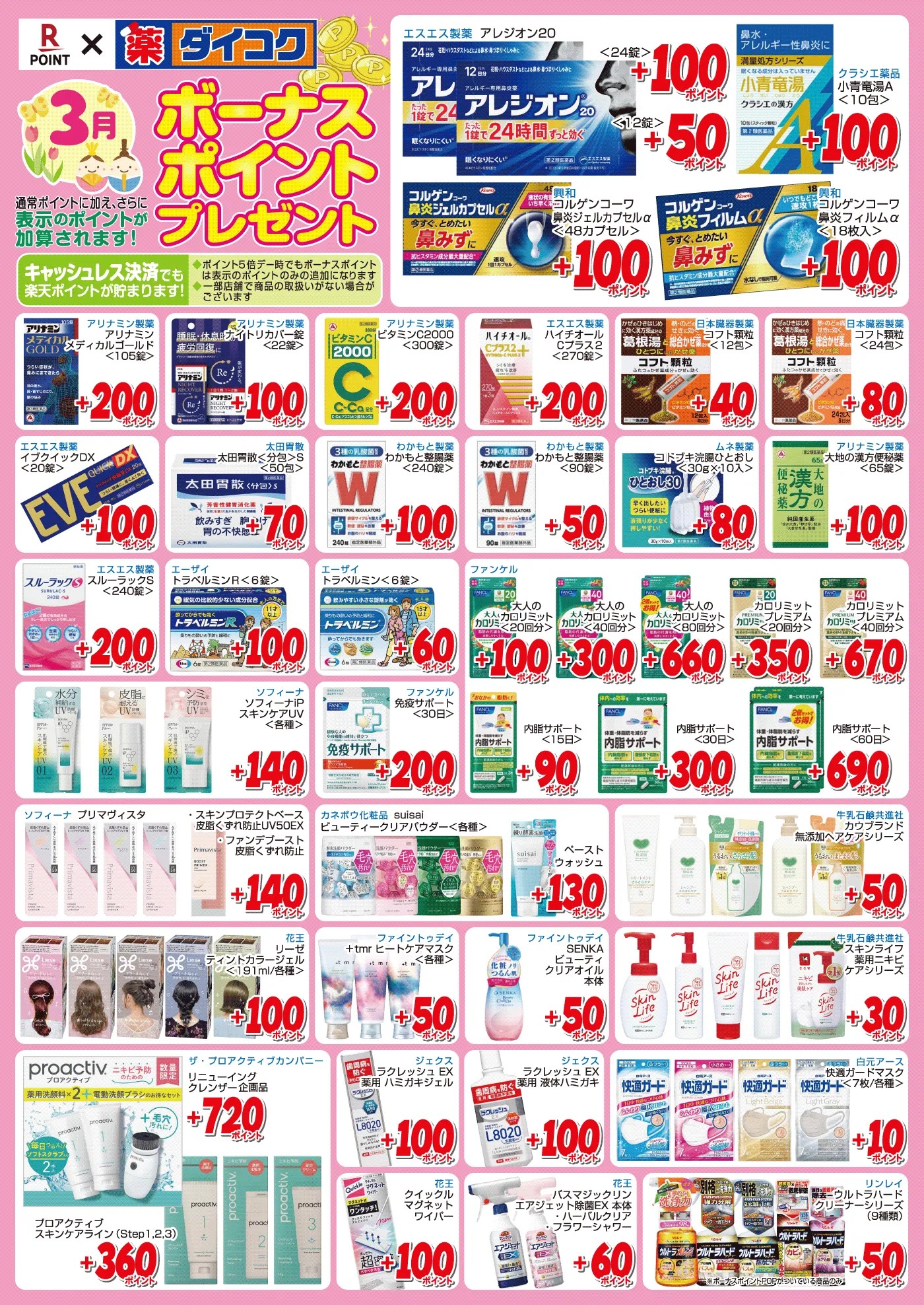 3月のボーナスポイント